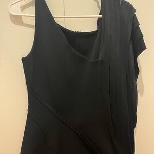 Beautifully structured black mini asymmetrical dress Zac Posen